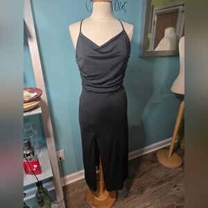 Jason Wu Black Cowl-Neck Midi Slip Dress